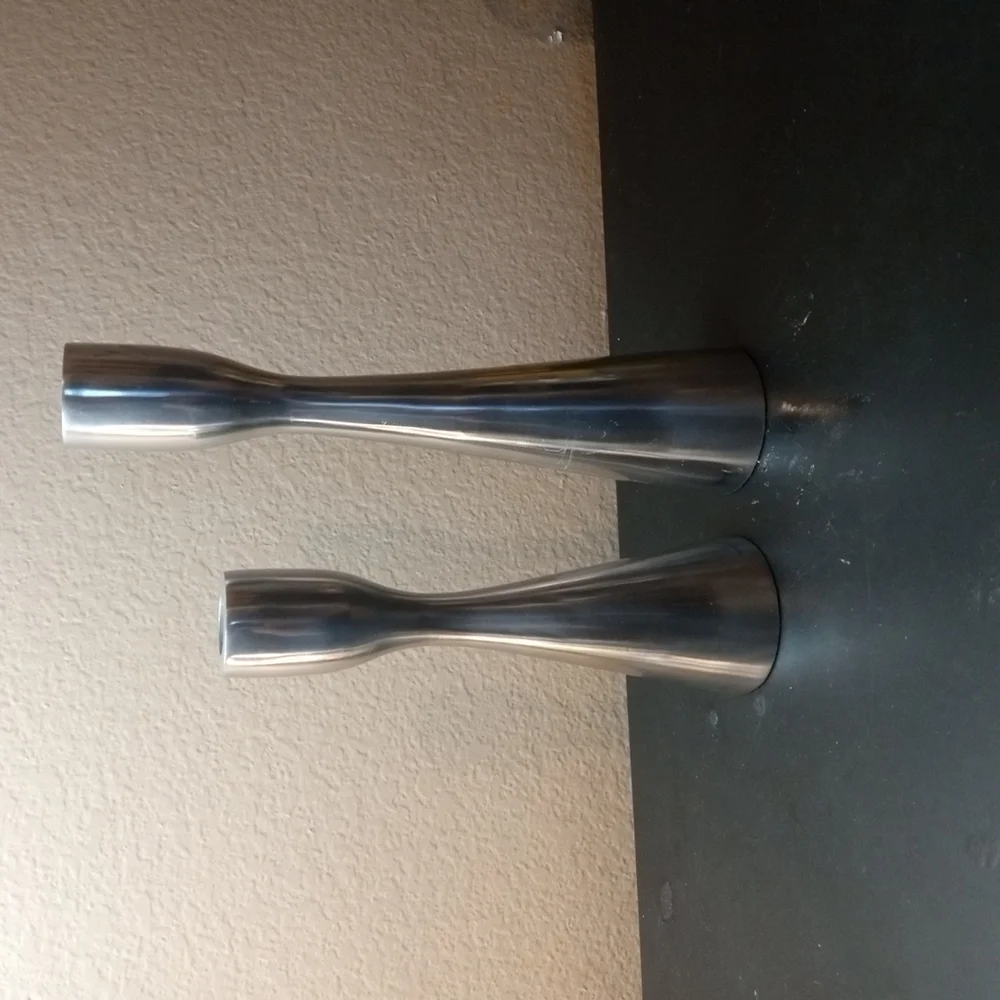 GORGEOUS Pair of Graduated West Elm Sculptural Candle Holders.